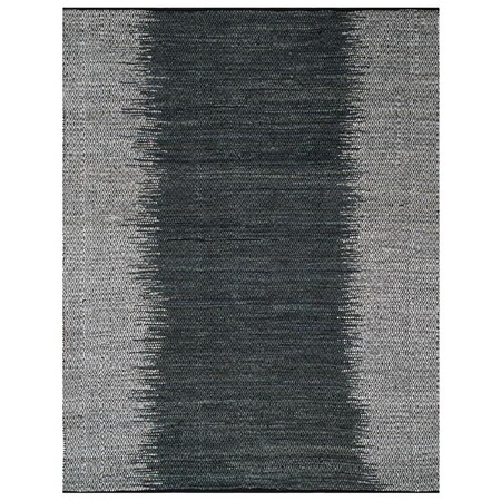Flowers First 4 x 6 ft. Vintage Leather Hand Woven Area Rug Light Grey & Charcoal - Small Rectangle FL1868215